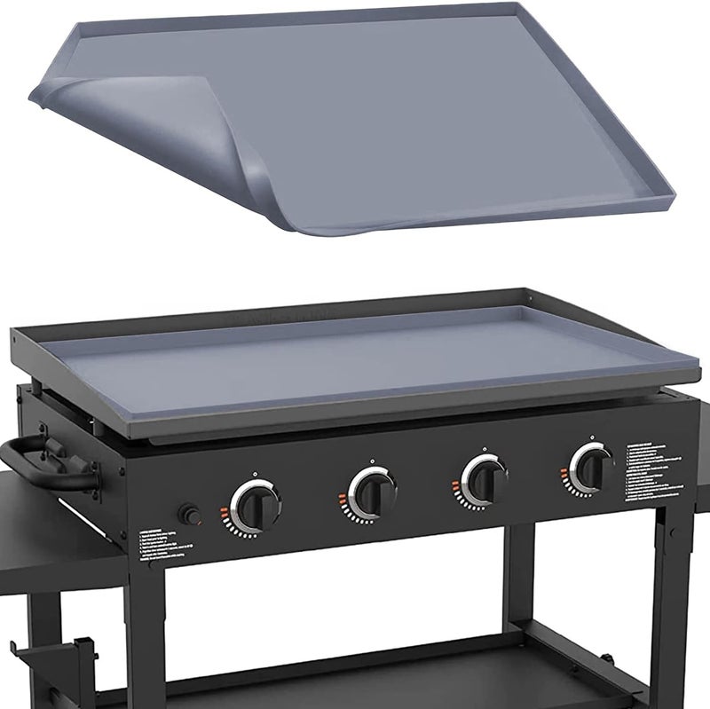 Protebox 36" Silicone Griddle Mat for Blackstone 36 Inch Grill, Heavy Duty Food Grade Silicone Griddle Cover, Protect Your Grill from Dirt & Rust All Year Round (Gray) - Image 1